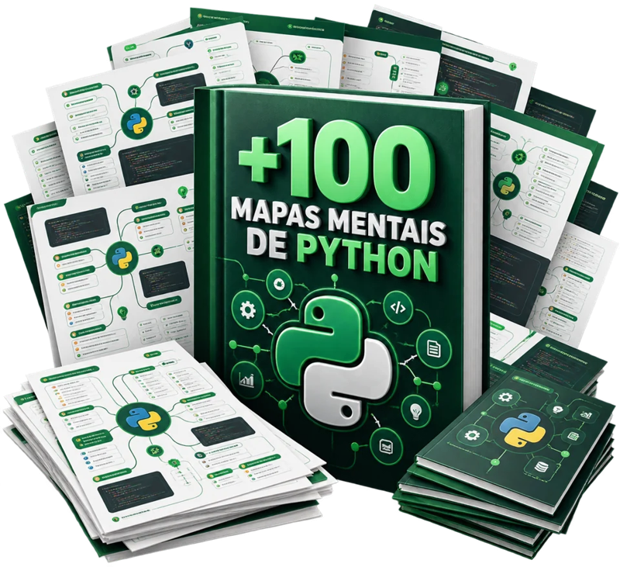 Kit +100 Mapas Mentais de Python com livros e folhas de estudo